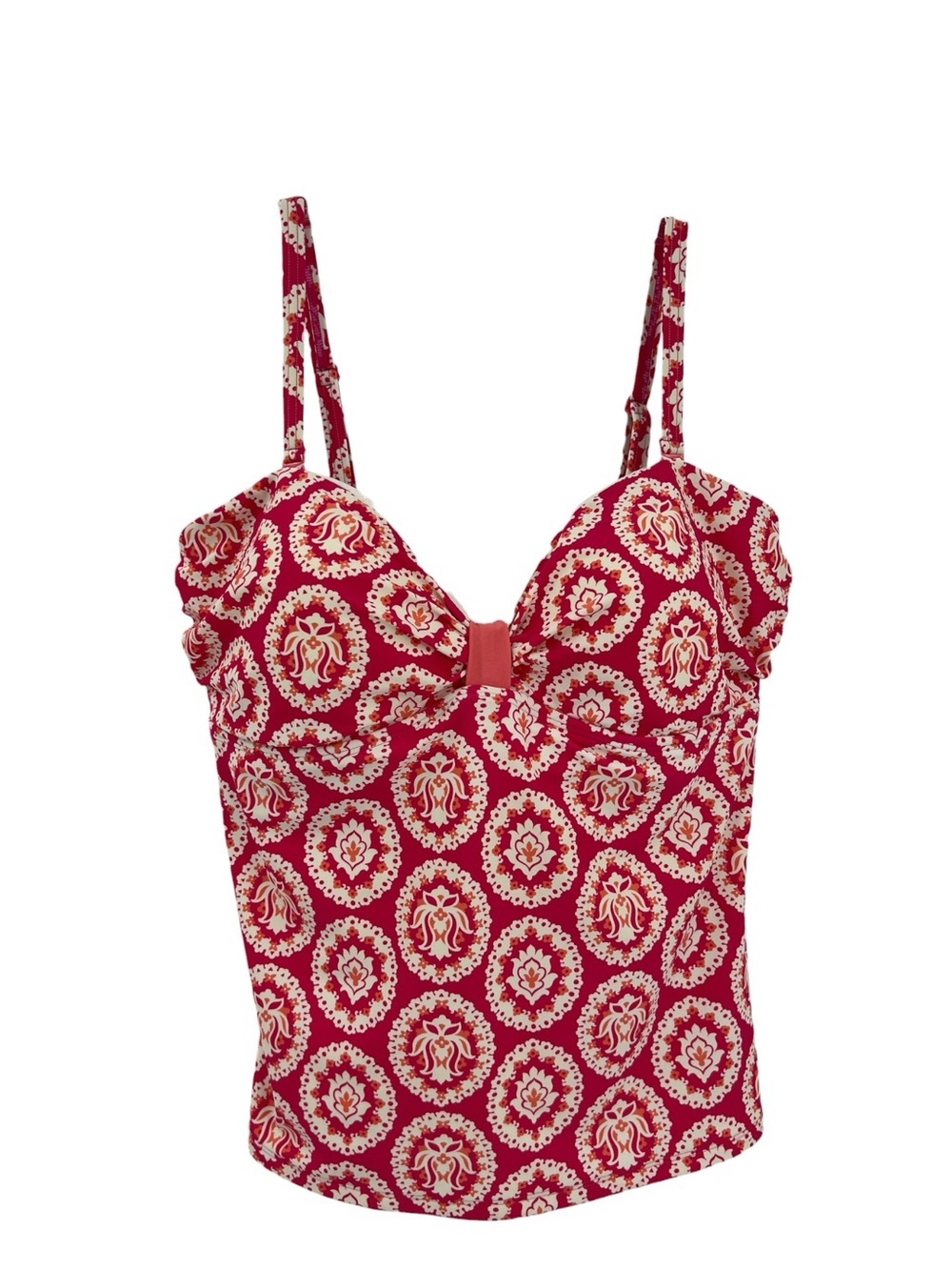 Boden Sorrento Medallion Pink and White Tankini Top SZ 14